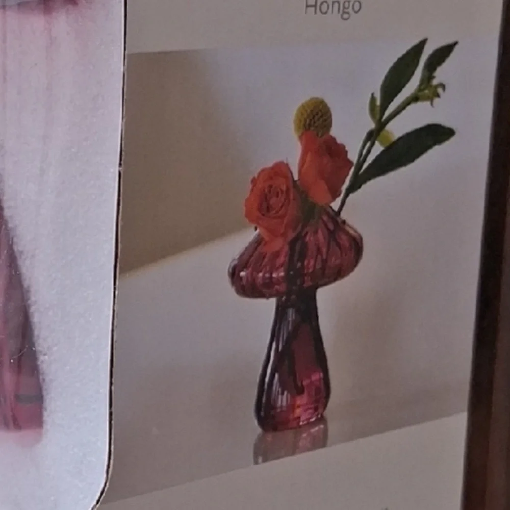 Kirkton House Purple Glass Bud Vase Hippie Mushroom Airtight 3.74” X 5.12” NWT